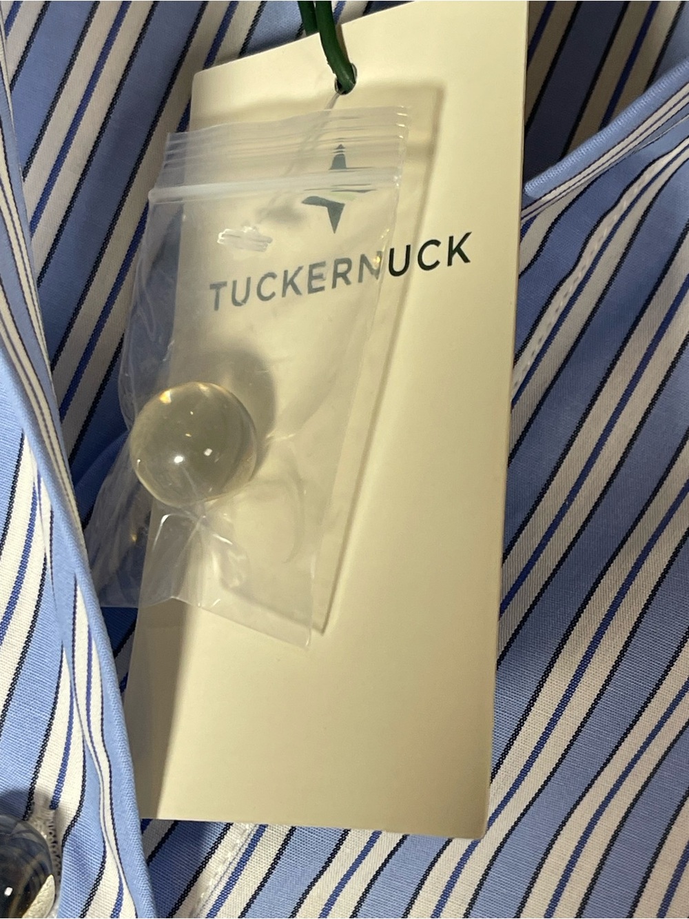 NWT Tuckernuck Blue & White Striped Maxi Tunic Dress Glass Button Size Small - Picture 6 of 13